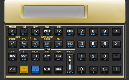 HP-12C Calculator Gold